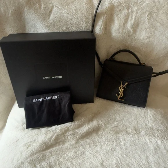 Saint Laurent Cassandra Mini Black with Gold Hardware Leather Adjustable Strap - Picture 17 of 17